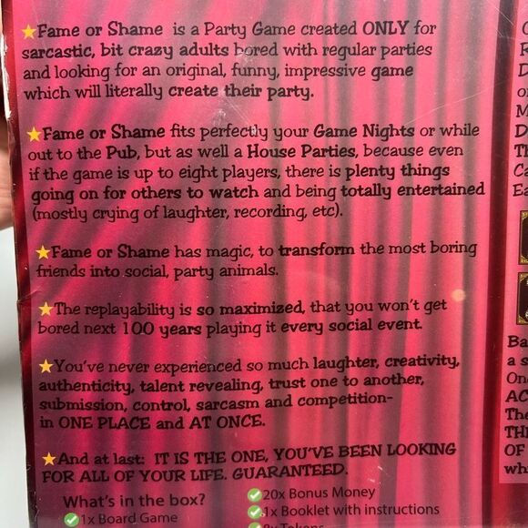 Fame or Shame party game NWT - Picture 5 of 6